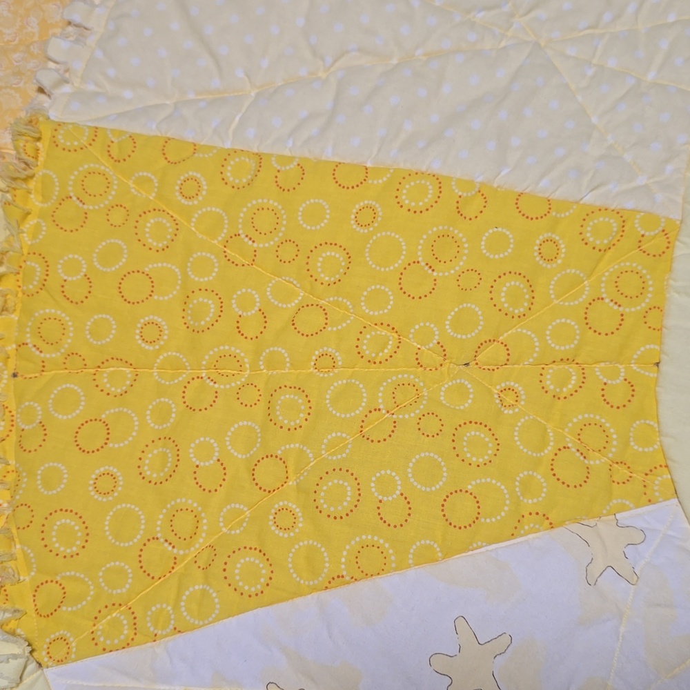 Nursery Patchwork Bear Quilt Chair Cover/ Protector  - Yellow and Cream - Picture 11 of 12